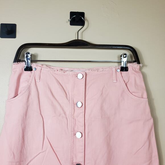 Elizabeth and James Merritt Button Front Midi Skirt in Pink Size 2 - Picture 2 of 10